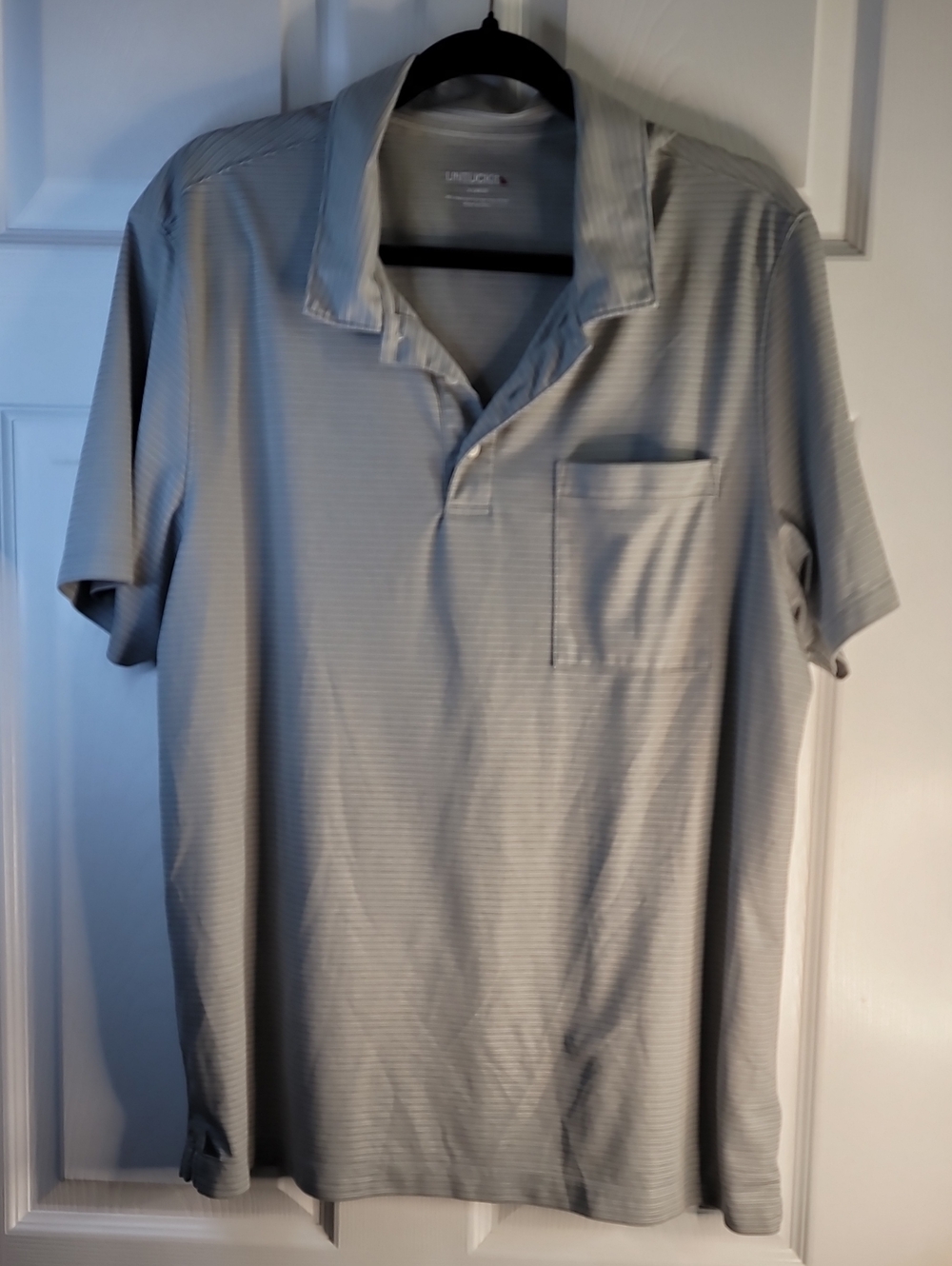 UNTUCKit Light Gray Striped Polo Shirt